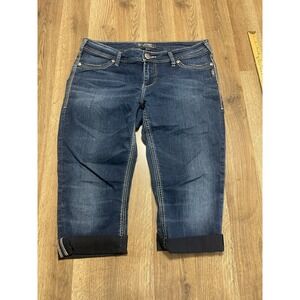 Silver Jeans, Women's Size 33/31, Blue, Denim, SUKI HIGH Super Skinny Capri